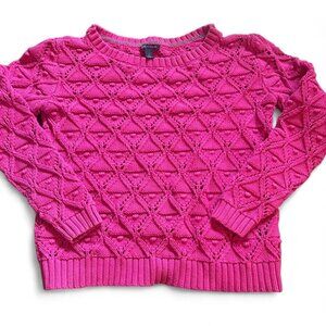 Tommy Hilfiger Pink Textured Knit Sweater – L